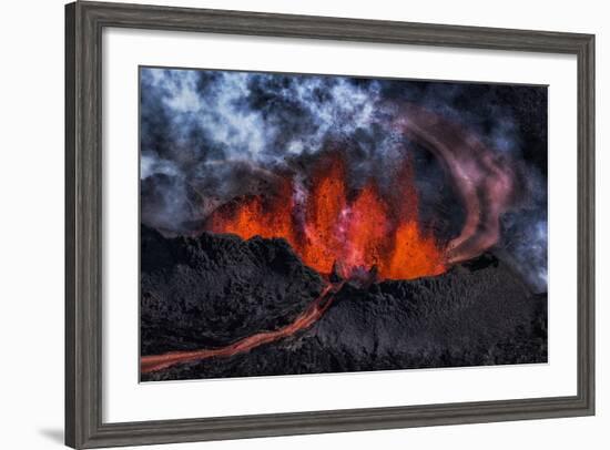 Volcano Eruption at the Holuhraun Fissure near Bardarbunga Volcano, Iceland-Arctic-Images-Framed Premium Photographic Print