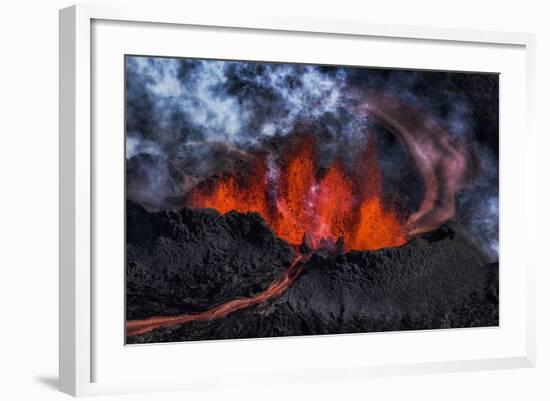 Volcano Eruption at the Holuhraun Fissure near Bardarbunga Volcano, Iceland-Arctic-Images-Framed Premium Photographic Print