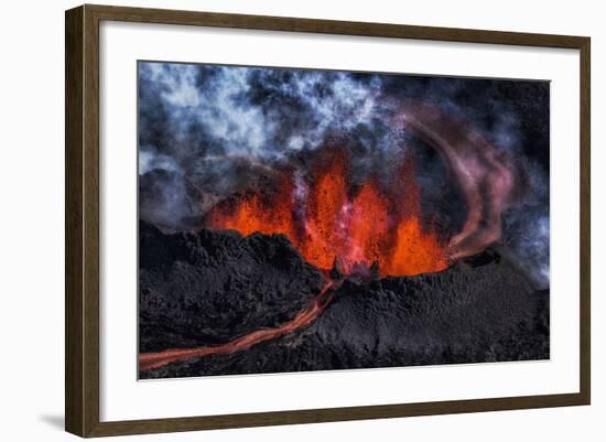 Volcano Eruption at the Holuhraun Fissure near Bardarbunga Volcano, Iceland-Arctic-Images-Framed Premium Photographic Print