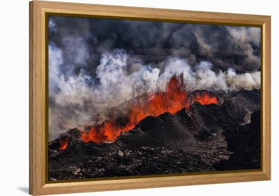 Volcano Eruption at the Holuhraun Fissure near Bardarbunga Volcano, Iceland-Arctic-Images-Framed Premier Image Canvas