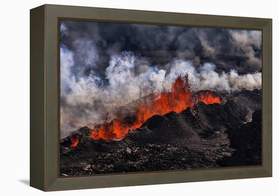 Volcano Eruption at the Holuhraun Fissure near Bardarbunga Volcano, Iceland-Arctic-Images-Framed Premier Image Canvas