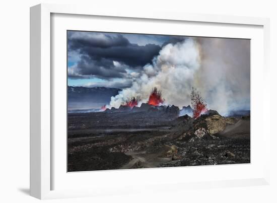 Volcano Eruption at the Holuhraun Fissure near Bardarbunga Volcano, Iceland-Arctic-Images-Framed Photographic Print