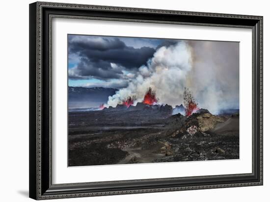 Volcano Eruption at the Holuhraun Fissure near Bardarbunga Volcano, Iceland-Arctic-Images-Framed Photographic Print