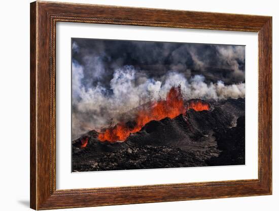 Volcano Eruption at the Holuhraun Fissure near Bardarbunga Volcano, Iceland-Arctic-Images-Framed Photographic Print