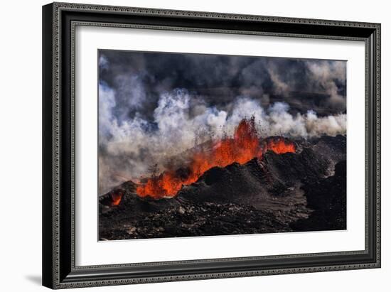 Volcano Eruption at the Holuhraun Fissure near Bardarbunga Volcano, Iceland-Arctic-Images-Framed Photographic Print