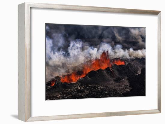 Volcano Eruption at the Holuhraun Fissure near Bardarbunga Volcano, Iceland-Arctic-Images-Framed Photographic Print