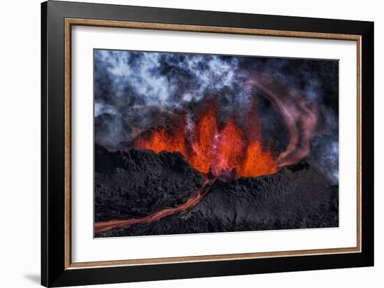 Volcano Eruption at the Holuhraun Fissure near Bardarbunga Volcano, Iceland-Arctic-Images-Framed Photographic Print