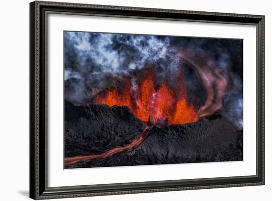 Volcano Eruption at the Holuhraun Fissure near Bardarbunga Volcano, Iceland-Arctic-Images-Framed Photographic Print