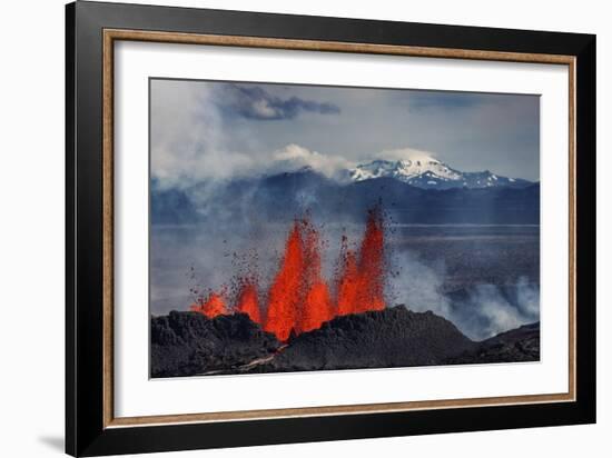 Volcano Eruption at the Holuhraun Fissure near Bardarbunga Volcano, Iceland-Arctic-Images-Framed Photographic Print