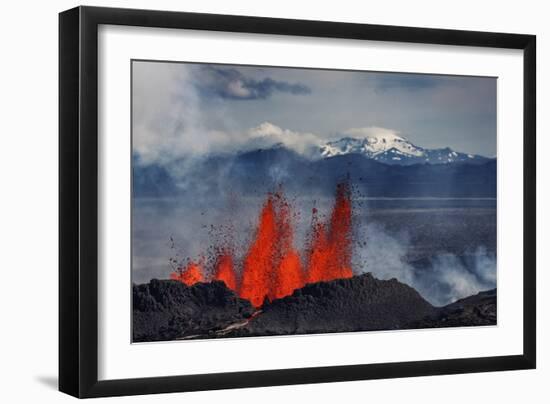 Volcano Eruption at the Holuhraun Fissure near Bardarbunga Volcano, Iceland-Arctic-Images-Framed Photographic Print