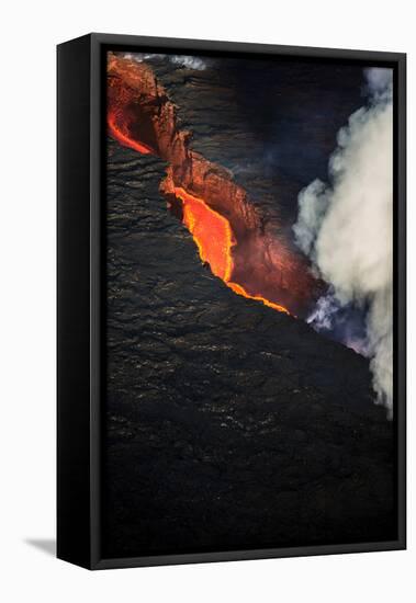 Volcano Eruption at the Holuhraun Fissure Near the Bardarbunga Volcano, Iceland-null-Framed Stretched Canvas