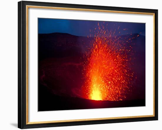 Volcano Eruptions at the Volcano Yasur, Island of Tanna, Vanuatu, South Pacific, Pacific-Michael Runkel-Framed Photographic Print