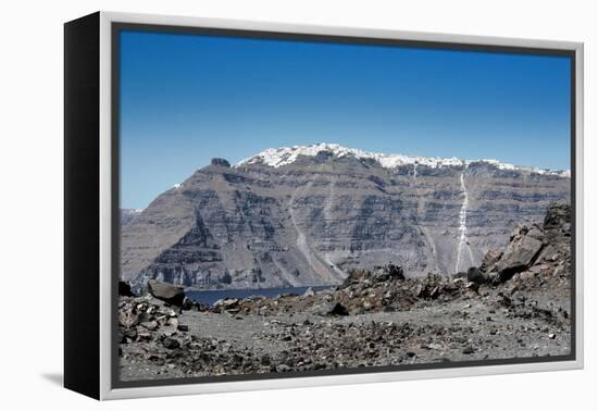 Volcano Fira Santorini Greece-null-Framed Stretched Canvas