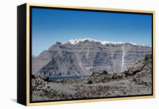 Volcano Fira Santorini Greece-null-Framed Stretched Canvas