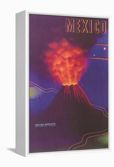 Volcano, Mexican Travel Poster-null-Framed Stretched Canvas