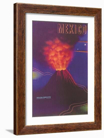 Volcano, Mexican Travel Poster-null-Framed Art Print