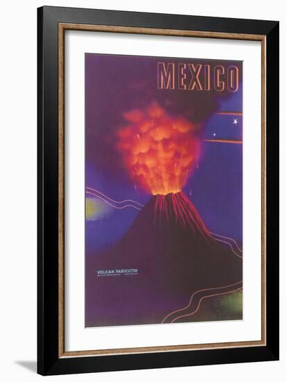 Volcano, Mexican Travel Poster-null-Framed Art Print