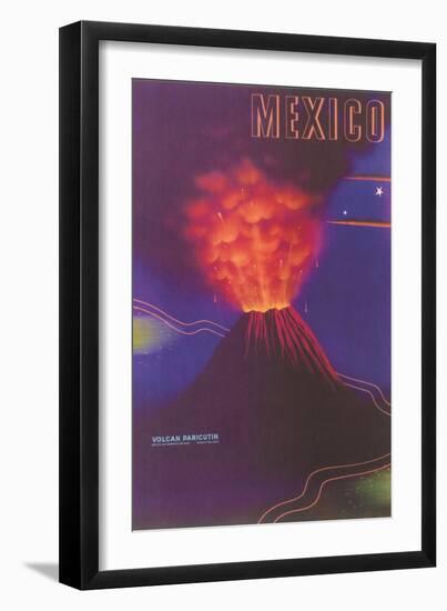 Volcano, Mexican Travel Poster-null-Framed Art Print