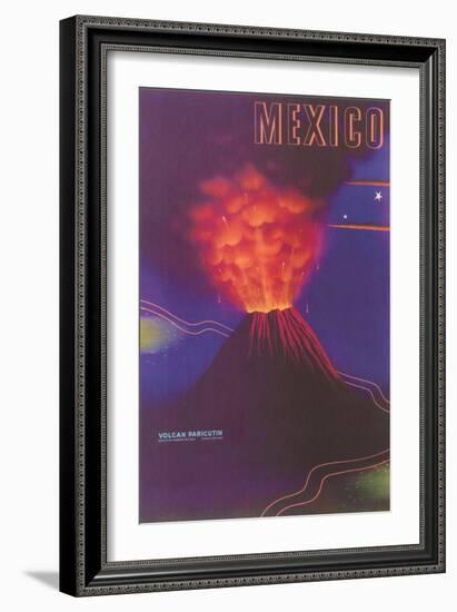Volcano, Mexican Travel Poster-null-Framed Art Print