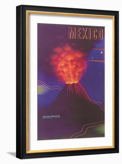 Volcano, Mexican Travel Poster-null-Framed Art Print