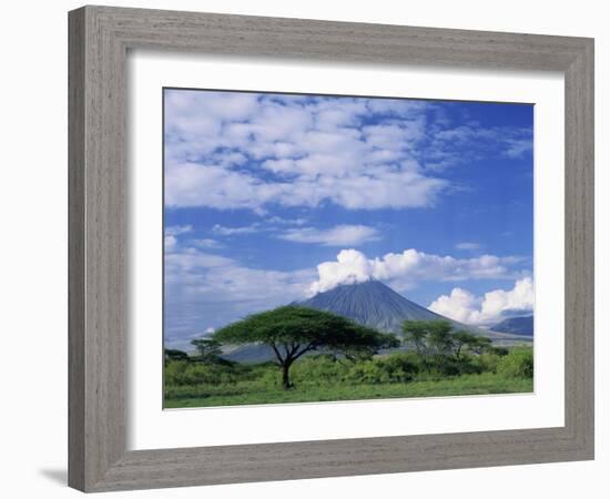 Volcano Ol Doinyo Lengai, the Masai's Holy Mountain, Tanzania, East Africa, Africa-Groenendijk Peter-Framed Photographic Print