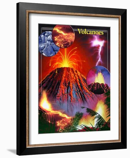 Volcano-Encyclopaedia Britannica-Framed Art Print