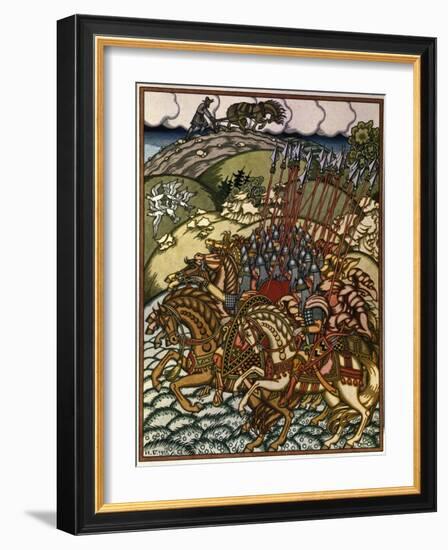 Volga Sviatoslavich (Vseslav De Polotsk (Vers 1039-1101), Grand Prince De Kiev De 1068 a 1069) Et M-Ivan Bilibin-Framed Giclee Print