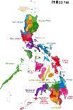 Map of Republic of the Philippines with Eighty Provinces-Volina-Stretched Canvas