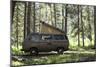 Volkswagen Bus Parked At A Campsite Along West Fork Of The Madison River In Montana During Summer-Hannah Dewey-Mounted Photographic Print