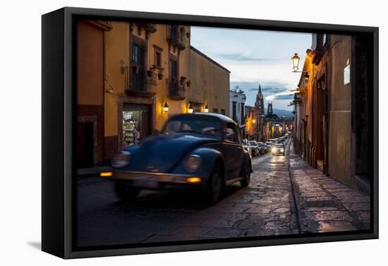 Volkswagen on Cobbled Street, San Miguel De Allende, Guanajuato, Mexico, North America-Ben Pipe-Framed Premier Image Canvas