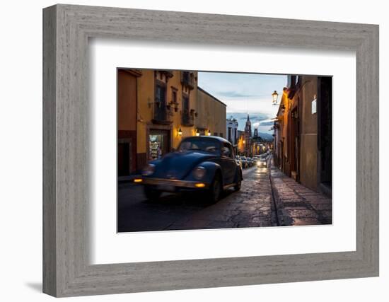 Volkswagen on Cobbled Street, San Miguel De Allende, Guanajuato, Mexico, North America-Ben Pipe-Framed Photographic Print