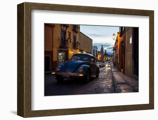 Volkswagen on Cobbled Street, San Miguel De Allende, Guanajuato, Mexico, North America-Ben Pipe-Framed Photographic Print