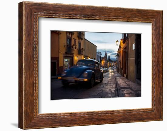 Volkswagen on Cobbled Street, San Miguel De Allende, Guanajuato, Mexico, North America-Ben Pipe-Framed Photographic Print