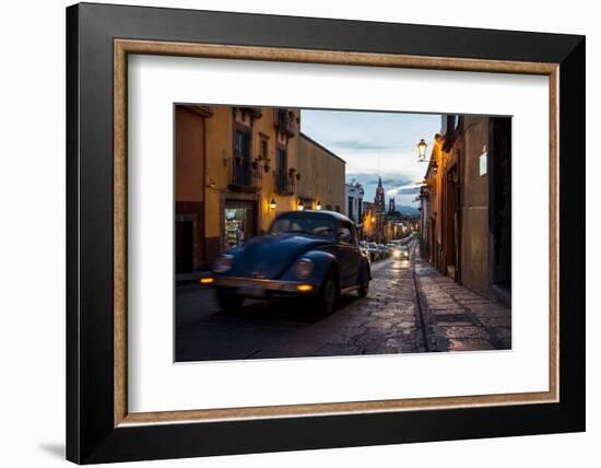 Volkswagen on Cobbled Street, San Miguel De Allende, Guanajuato, Mexico, North America-Ben Pipe-Framed Photographic Print