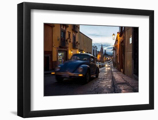 Volkswagen on Cobbled Street, San Miguel De Allende, Guanajuato, Mexico, North America-Ben Pipe-Framed Photographic Print