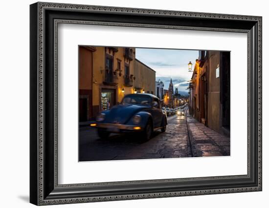 Volkswagen on Cobbled Street, San Miguel De Allende, Guanajuato, Mexico, North America-Ben Pipe-Framed Photographic Print