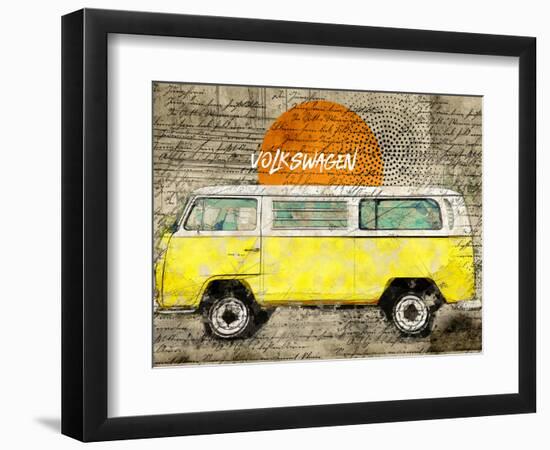 volkswagen vw combi yellow-Lembayung senja studio-Framed Giclee Print