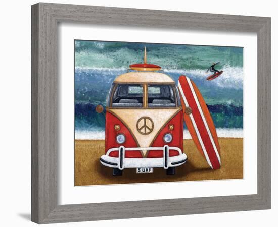 Volkswagon Surfboard-Peter Adderley-Framed Art Print