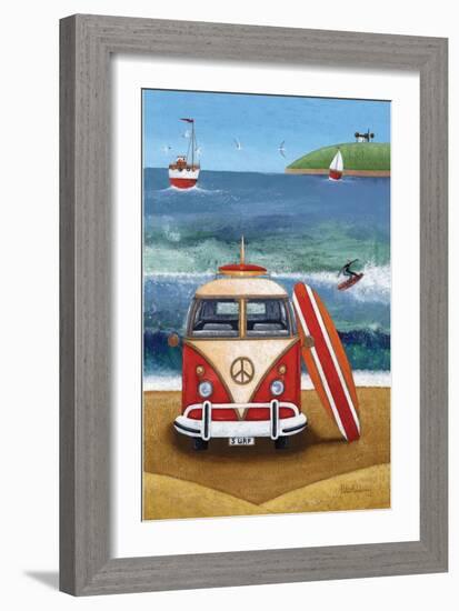 Volkswagon Surfboard-Peter Adderley-Framed Art Print