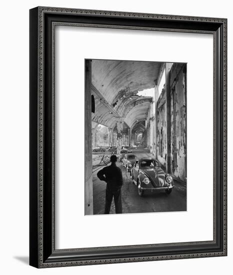 Volkswagons Rolling Off the Assembly Line-Walter Sanders-Framed Photographic Print