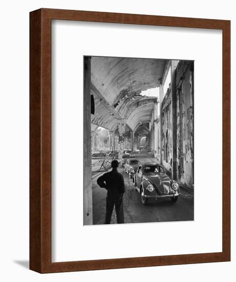 Volkswagons Rolling Off the Assembly Line-Walter Sanders-Framed Photographic Print