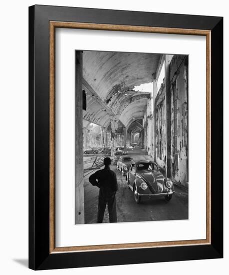 Volkswagons Rolling Off the Assembly Line-Walter Sanders-Framed Photographic Print