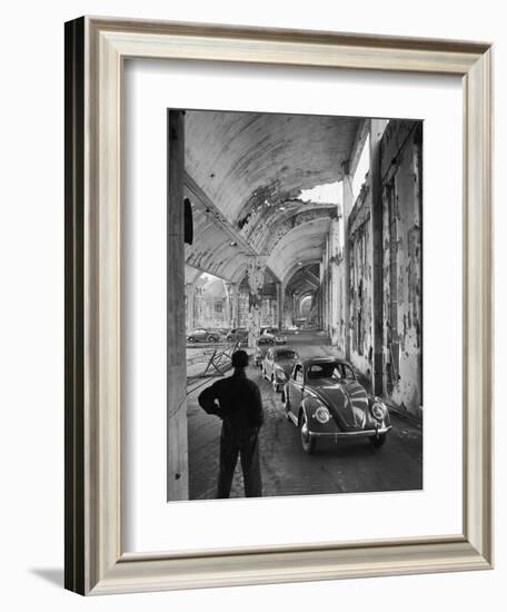 Volkswagons Rolling Off the Assembly Line-Walter Sanders-Framed Photographic Print