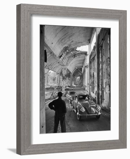 Volkswagons Rolling Off the Assembly Line-Walter Sanders-Framed Photographic Print