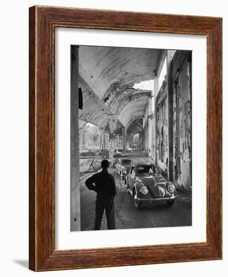 Volkswagons Rolling Off the Assembly Line-Walter Sanders-Framed Photographic Print