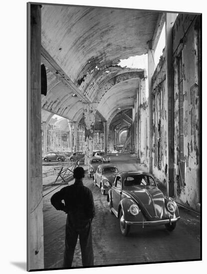 Volkswagons Rolling Off the Assembly Line-Walter Sanders-Mounted Photographic Print
