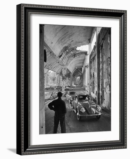 Volkswagons Rolling Off the Assembly Line-Walter Sanders-Framed Photographic Print