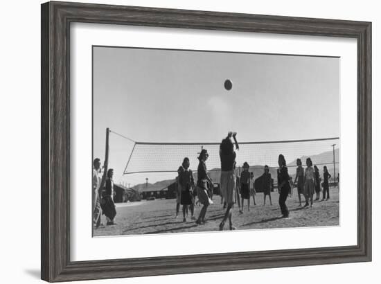 Volley Ball Game-Ansel Adams-Framed Art Print