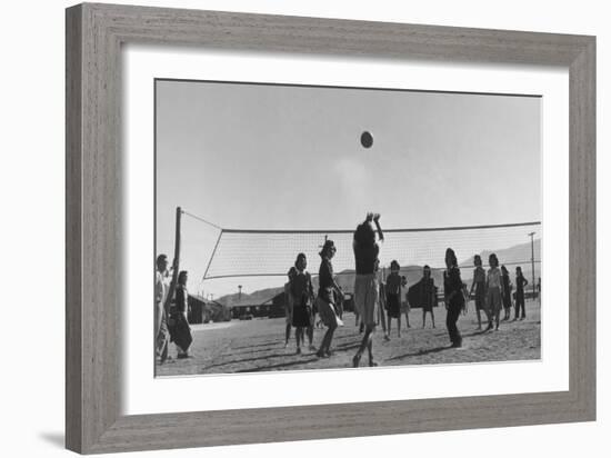 Volley Ball Game-Ansel Adams-Framed Art Print