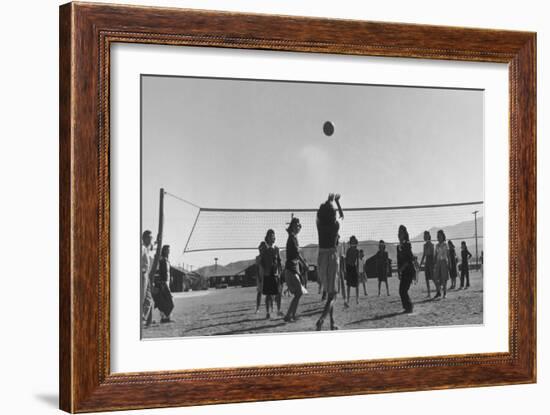 Volley Ball Game-Ansel Adams-Framed Art Print